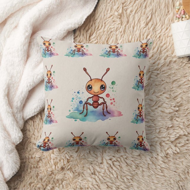 Ant Watercolor Pattern Kissen (Decke)