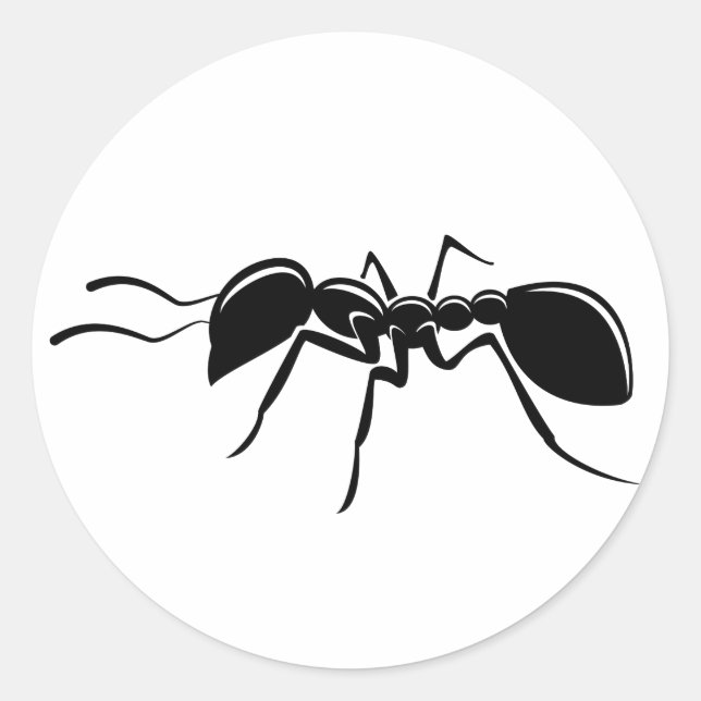 Ant zeichnend Insekt Runder Aufkleber (Vorderseite)
