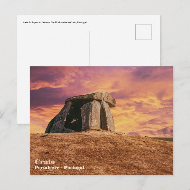 Anta do Tapadao Dolmen. Jungsteinzeitungen in Crat Postkarte (Vorne/Hinten)