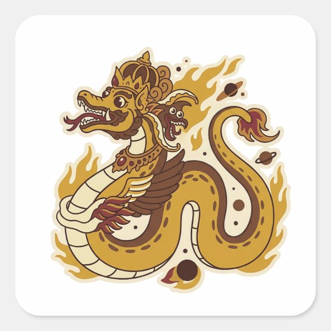 Antaboga Quadratischer Aufkleber (Vorderseite)