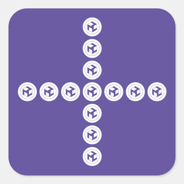 Antahkarana Cross - Male Antahkarana Quadratischer Aufkleber (Vorderseite)