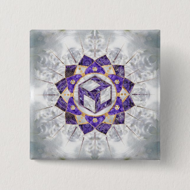 Antahkarana in Lotus Mandala- Amethyst und Pearl Button (Vorderseite)