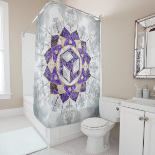 Antahkarana in Lotus Mandala- Amethyst und Pearl Duschvorhang