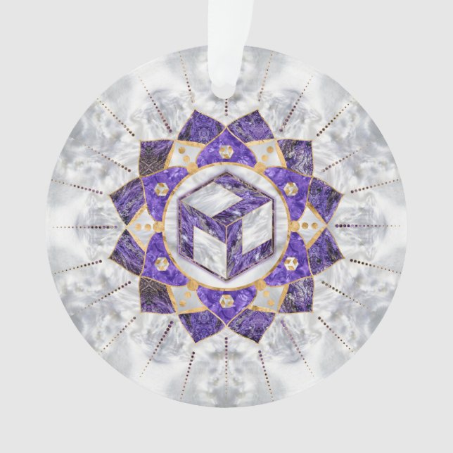 Antahkarana in Lotus Mandala- Amethyst und Pearl Ornament (Vorderseite)