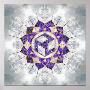 Antahkarana in Lotus Mandala- Amethyst und Pearl Poster