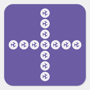 Antahkarana Kreuz - männliches Antahkarana Quadratischer Aufkleber