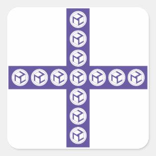 Antahkarana Kreuz - weibliches Antahkarana Quadratischer Aufkleber