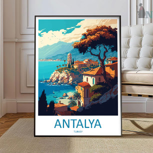 Antalya Reise Druck Wandkunst Antalya Wandbehang Poster