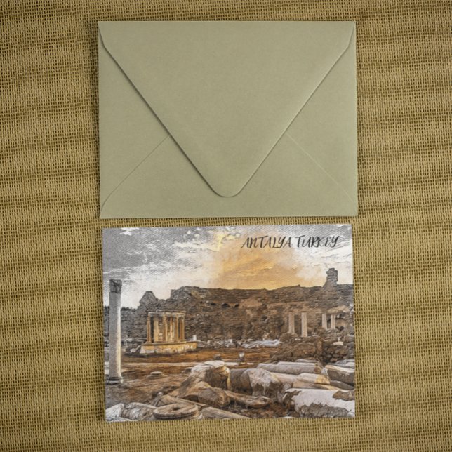 Antalya Türkei Ancient Travel Postkarte (beautiful antalya turkey postcard)