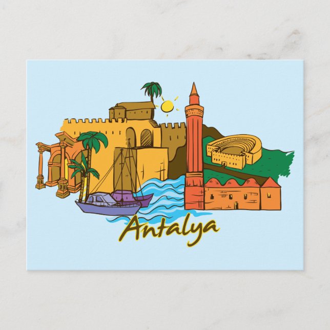 Antalya Türkei Bekannte Stadt Postkarte (Vorderseite)
