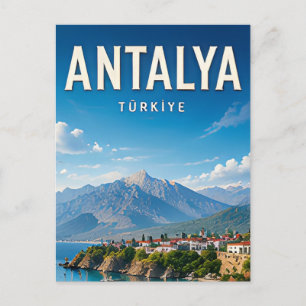🌊 Antalya Türkei Mittelmeer Küste und Wasserfall Postkarte