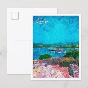 Antalya Türkei Schöne Landschaft mit Ölmalereien Postkarte