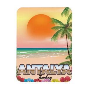 Antalya Türkei Strand Reiseplakat Magnet