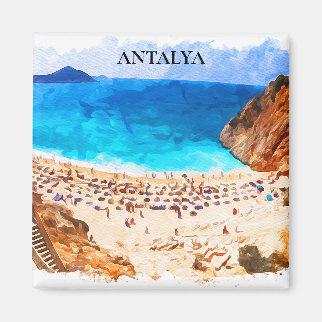Antalya Turkey Beach Vacation Magnet (Vorne)