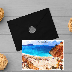 Antalya Turkey Beach Vacation Postkarte