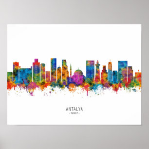Antalya Turkey Skyline Poster