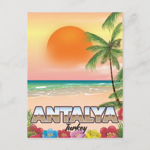 Antalya Turkey Strandposter Postkarte
