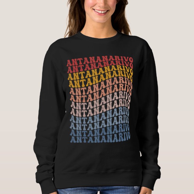 Antananarivo City Groovy Retro Sweatshirt (Vorderseite)