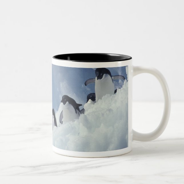 Antarctica. Adelie Pinguine Zweifarbige Tasse (Rechts)