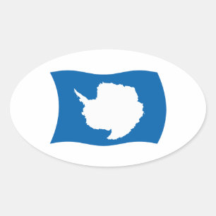 Antarctica-Flag-Aufkleber Ovaler Aufkleber