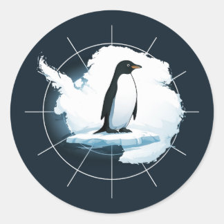 Antarctica Penguin Emblem – Polar Explorer Design Runder Aufkleber