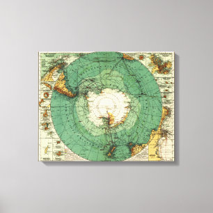 AntarcticaPanoramic MapAntarctica Leinwanddruck