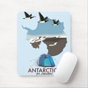 Antarktika Für Abenteuer-Reiseplakat Karte. Mousepad