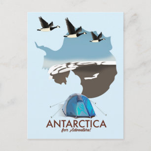 Antarktika Für Abenteuer-Reiseplakat Karte. Postkarte