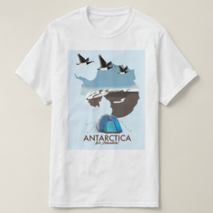 Antarktika Für Abenteuer Reiseplakat Karte. T-Shirt