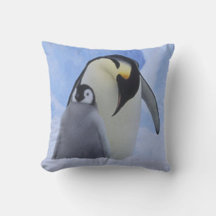 Antarktika. Kaiserpinguine und Küken Kissen