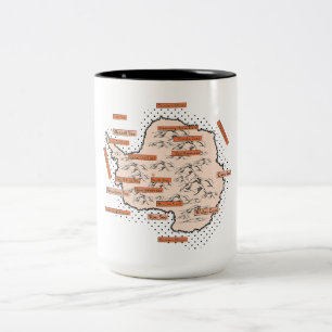 Antarktika Vintage Karte Zweifarbige Tasse