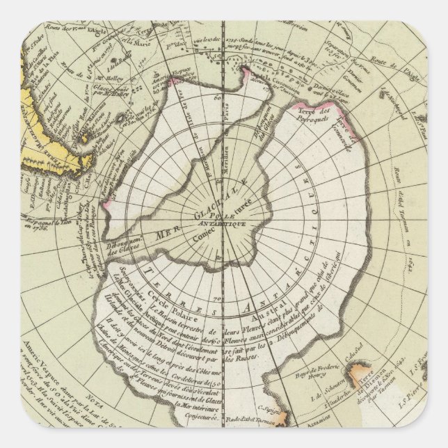 Antarktis 4 quadratischer aufkleber (Vorderseite)