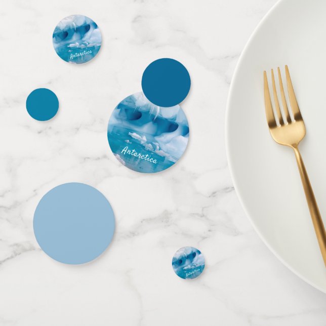 Antarktis-Eisberg-Foto mit Text Konfetti (Gruppe)