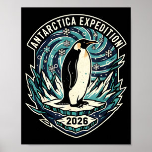 Antarktis-Expedition 2026 Retro-Souvenir-Pinguin Poster