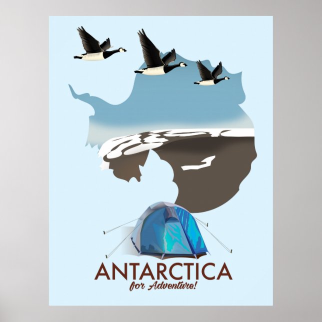 Antarktis Für Abenteuer Reiseplakat Karte. Poster (Vorne)