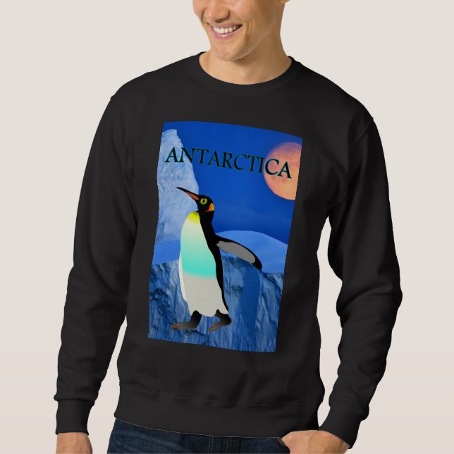 Antarktis Klimaschutz Gletscherpinguin und Mond Sweatshirt (Vorderseite)