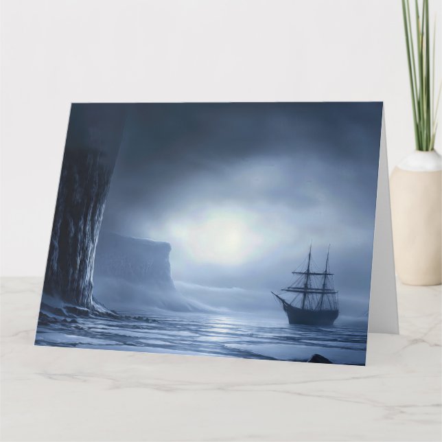 Antarktis Moonlit Vigil Card Karte (Vorderseite)