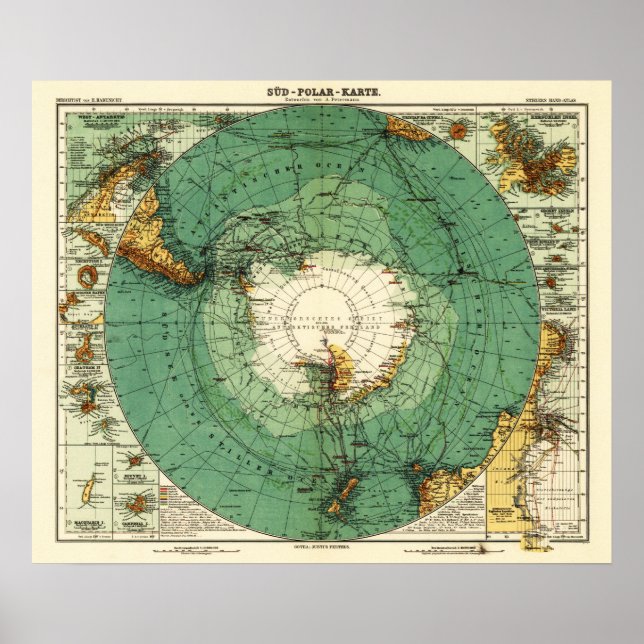 Antarktis PanoramakarteAntarktis Poster (Vorne)