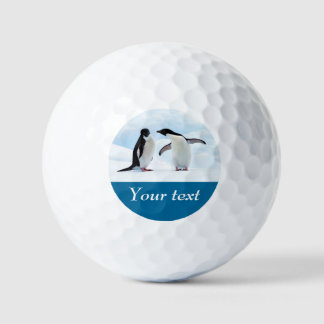 Antarktis Pinguin auf Eis personalisierter Text Golfball