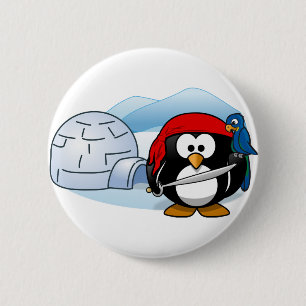 Antarktis Pitate Penguin Button