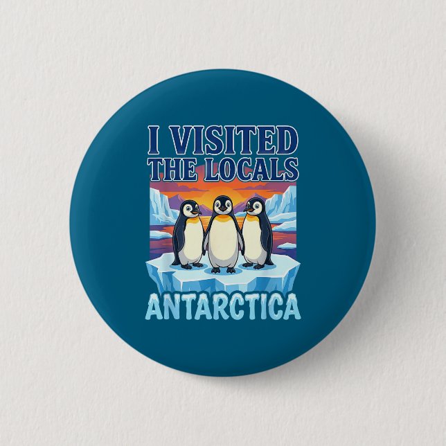Antarktis Reise Souvenir Pinguin Expedition Button (Vorderseite)