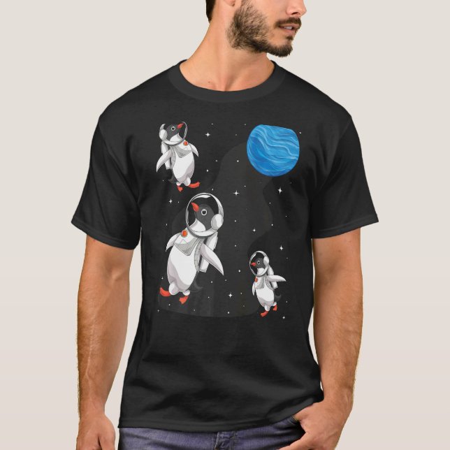 Antarktis Tierreise Astronomie Pinguin A T-Shirt (Vorderseite)