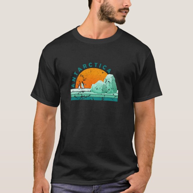 Antarktis Tourist Vintager Urlaub Langschläfer T T-Shirt (Vorderseite)