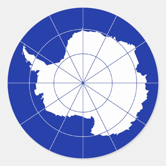 Antarktis-Vertragsflagge. Antarctica Runder Aufkleber (Vorderseite)