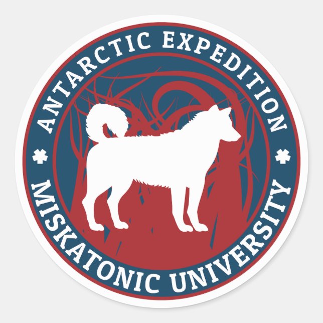 Antarktische Expedition der Universität Miskatonic Runder Aufkleber (Vorderseite)