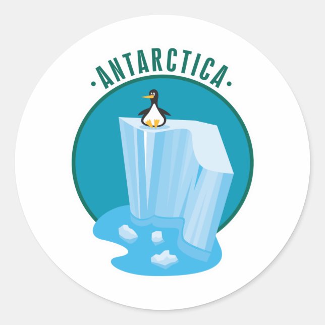 antarktisches Pinguindesign Runder Aufkleber (Vorderseite)
