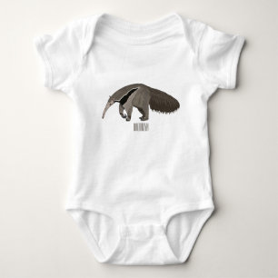 Anteater-Cartoon-Abbildung Baby Strampler