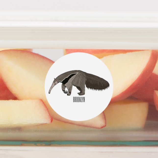 Anteater-Cartoon-Abbildung Etiketten (Befestigt)