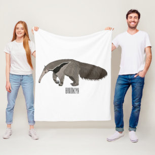 Anteater-Cartoon-Abbildung Fleecedecke