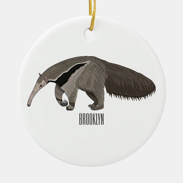 Anteater-Cartoon-Abbildung Keramik Ornament (Vorne)